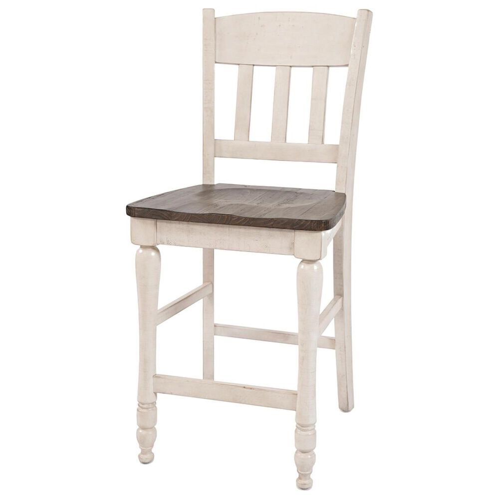 Waltham Madison County Slatback Counter Stool in Vintage White Nebraska Furniture Mart