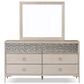 Furniture of America Bashford 6-Drawer Dresser and Mirror in Natural Oak, , large