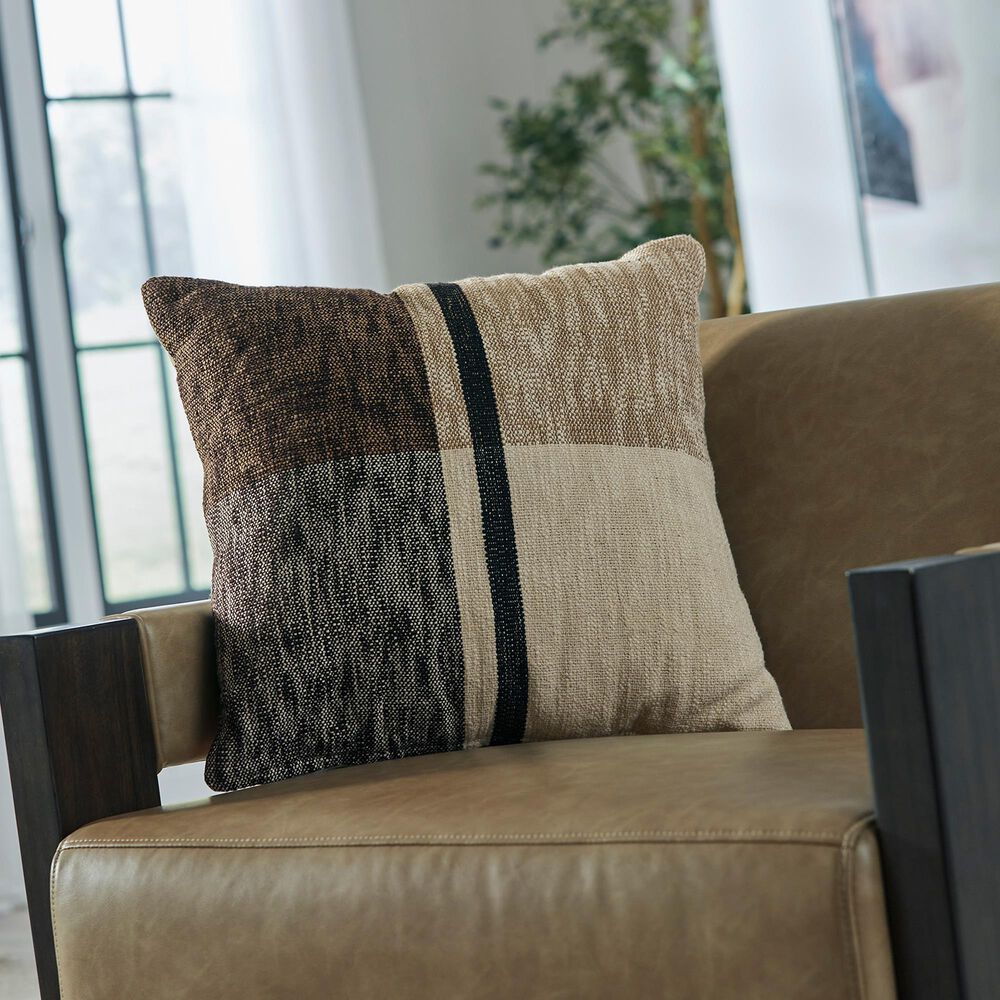Ashley Adrielton 20&quot; Square Throw Pillow in Black, Brown and Tan, , large