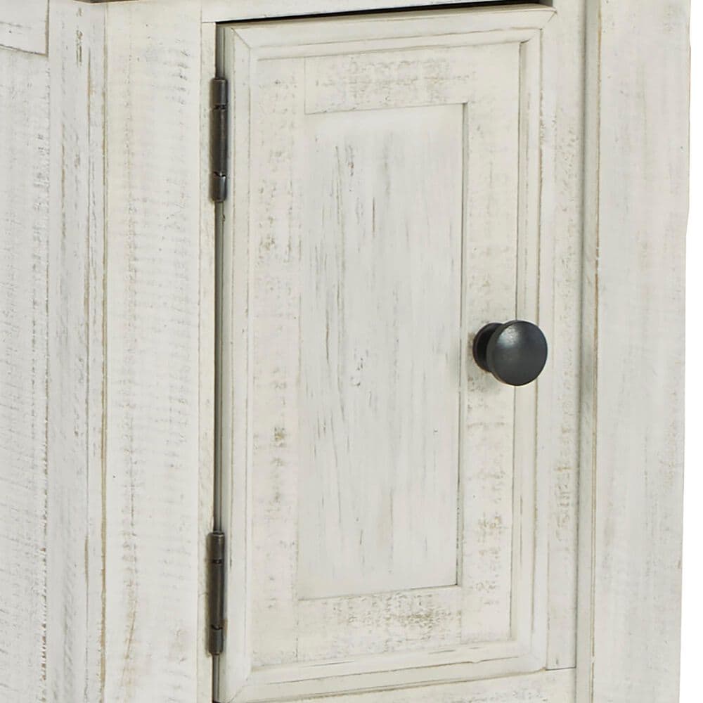 Ashley Havalance Chairside End Table in Distressed Vintage White and Weathered Gray, , large