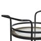 Maple and Jade 3-Shelf Bar Cart with Handle in Matte Black, Natural Brown and Clear, , large