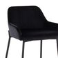 LumiSource Daniella Counter Stool with Black Velvet Upholstery in Black (Set of 2), , large