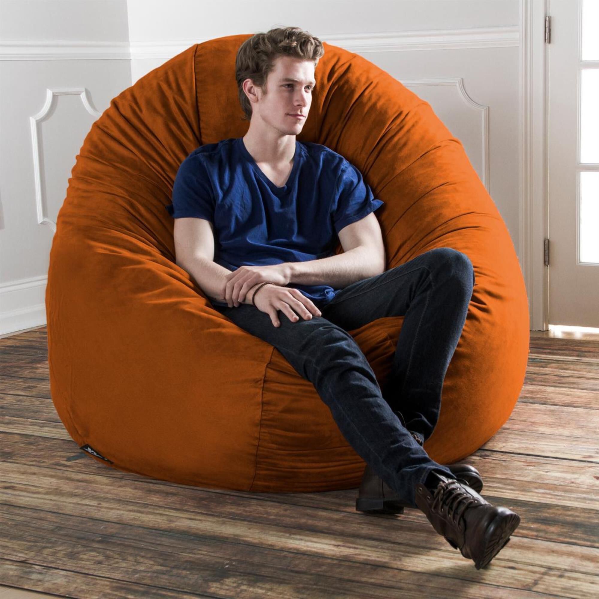 Jaxx 6' Cocoon Large Bean Bag Chair in Mandarin