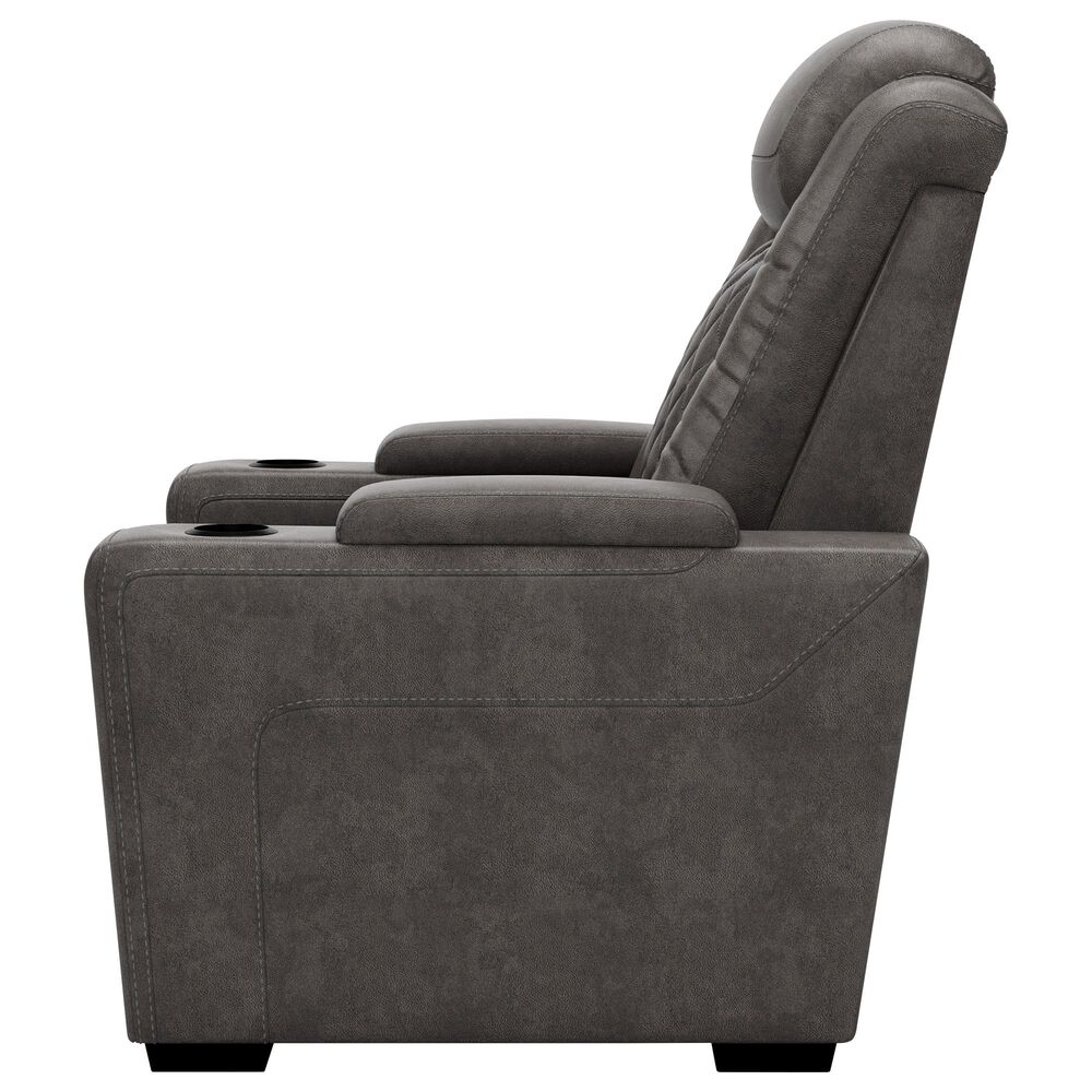 Signature Design by Ashley HyllMont Power Recliner with Power Headrest in Gray, , large
