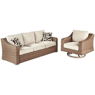 Ashley Beachcroft Sofa and Swivel Lounge Set in Beige, , large