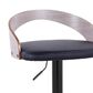 LumiSource Grotto Swivel Barstool with Black Faux Leather Upholstery in Black and Light Grey (Set of 2), , large