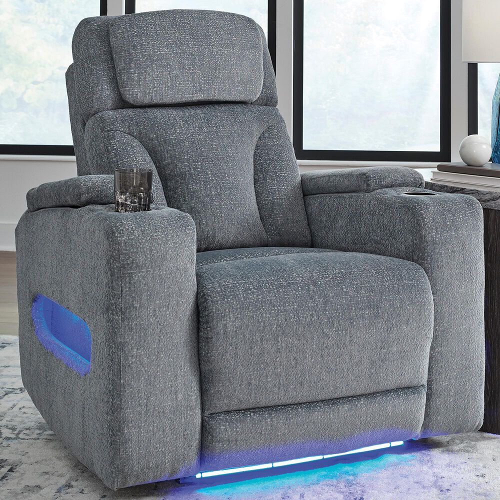 Ashley Forest Lake Power Recliner in Steel, , large