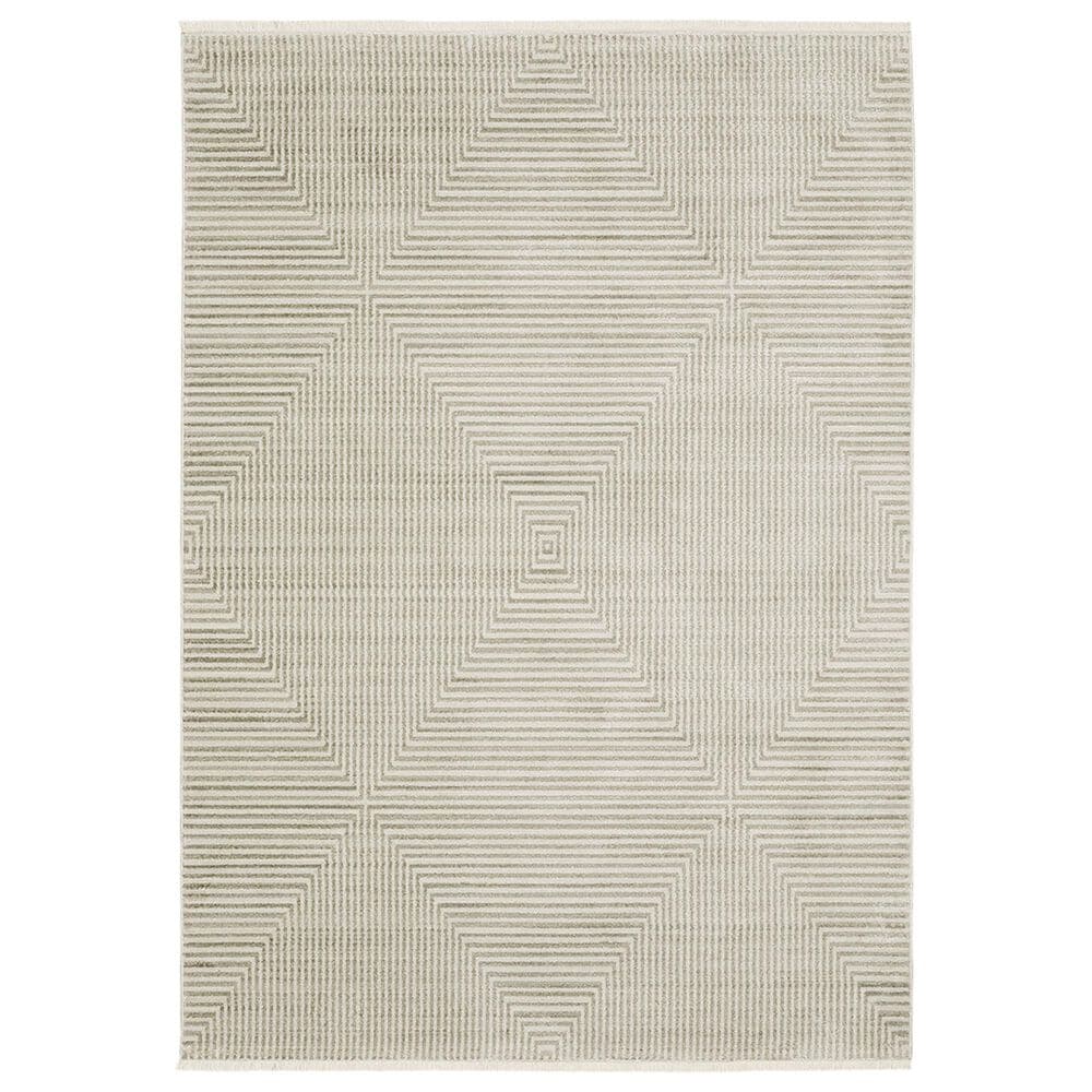 Oriental Weavers Bauer Geo Illusion 2"3" x 7"6" Beige Runner, , large