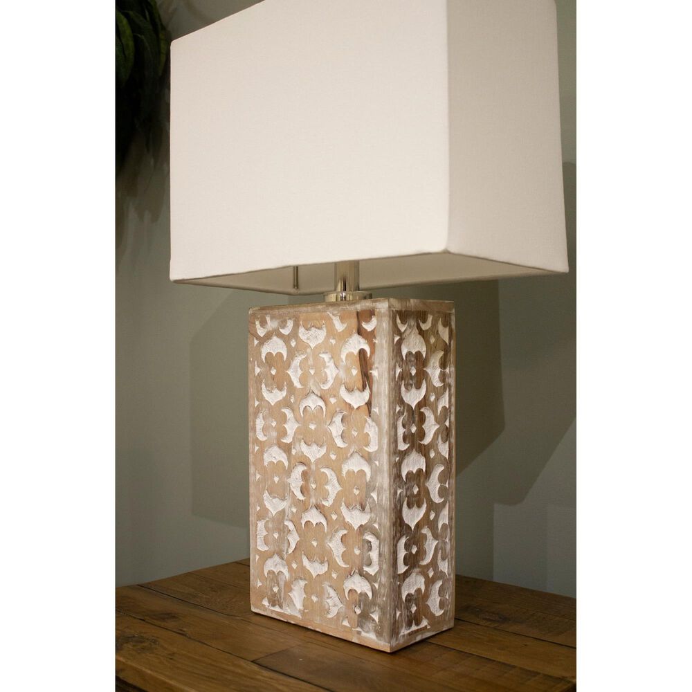 LH Imports Skye Blossom Table Lamp in Natural and White Washed, , large