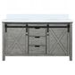 Lexora Home Marsyas 60" Double Bathroom Vanity in Ash Grey with White Quartz Top and Rectangular Sinks, , large