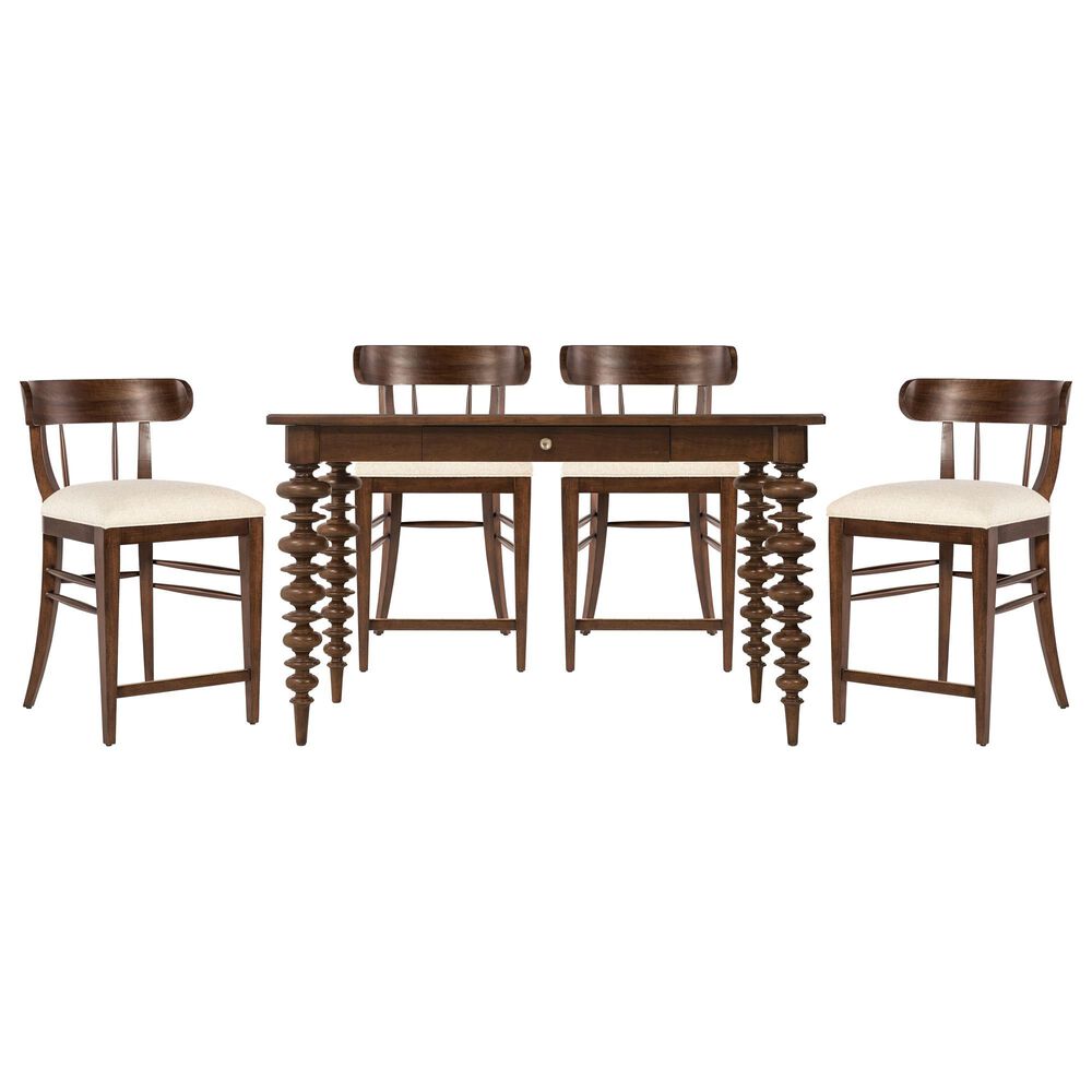 Hooker Furniture Archives 5-Piece Counter Height Dining Set in Classic Walnut, , large
