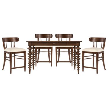 Hooker Furniture Archives 5-Piece Counter Height Dining Set in Classic Walnut, , large