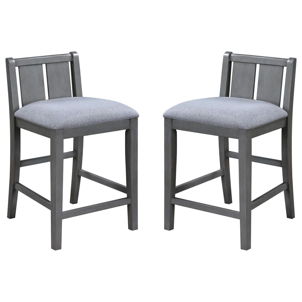 HOMLUX Counter Height Upholstered Chair in Gray (Set of 2), , large