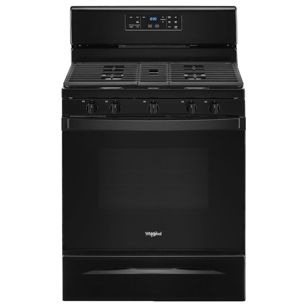 Whirlpool 5.0 Cu. Ft. Gas Range with Center Oval Burner in Black, , large