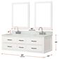 Lexora Home Castor 60" Double Bathroom Vanity in Blue with 2 cm White Cultured Marble Top and Rectangular Sinks, , large