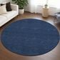 Dalyn Rug Company Soft Essentials Solid Navy 8" Round Area Rug, , large