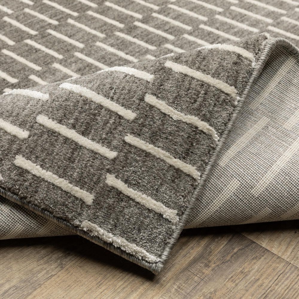Oriental Weavers Oliver Charcoal and Beige 7'10" x 10'10" Area Rug, , large