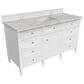 James Martin Vanities Brittany 60" Single Bathroom Vanity in Bright White with 3 cm Eternal Jasmine Pearl Silestone Top, Rectangular Sink and FreePower Wireless Charger, , large