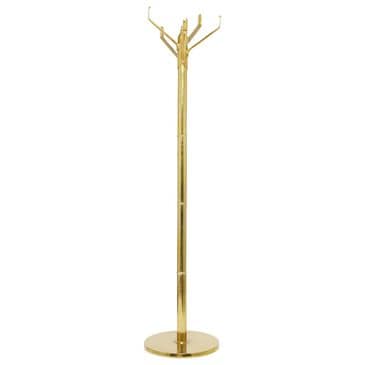Maple and Jade 5-Hook Freestanding Coat Rack in Polished Gold, , large