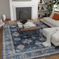 Central Oriental Rugease Velveteen Raquel Navy and Light Blue 7"6" x 9"6" Area Rug, , large