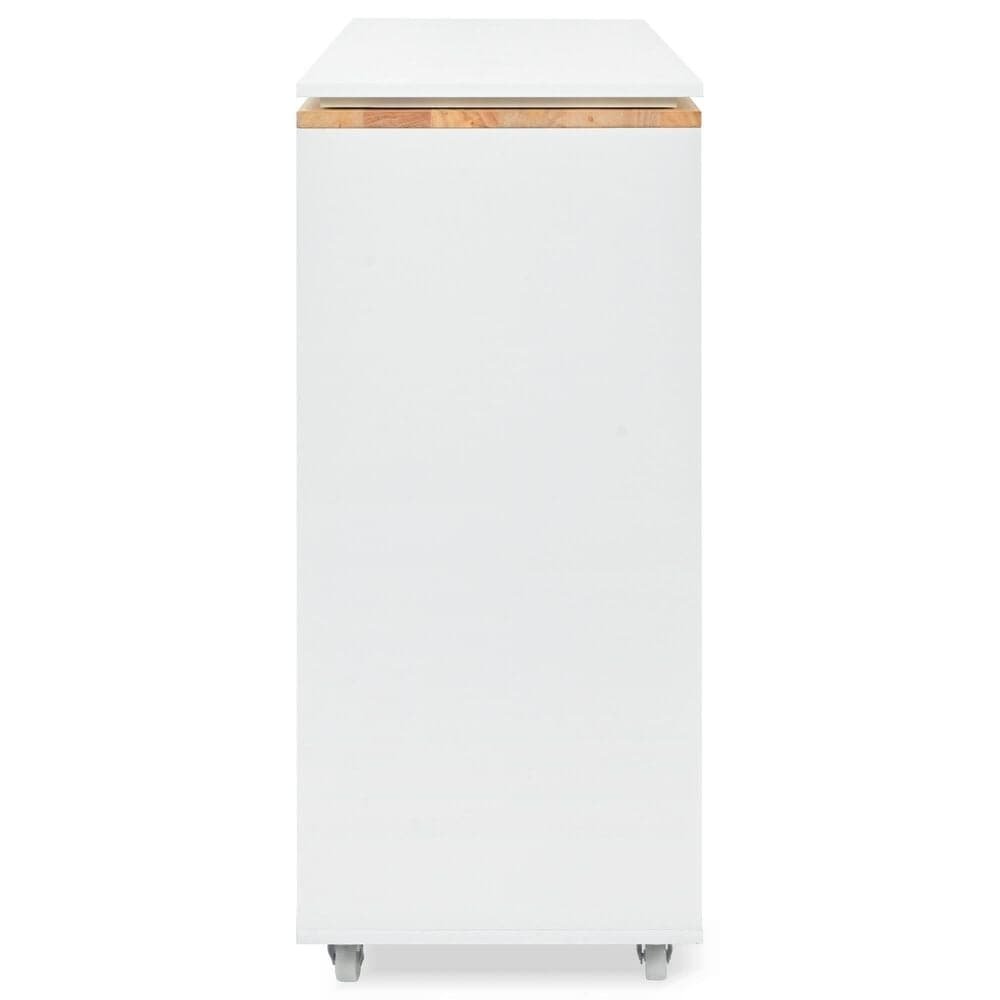 HOMLUX 56" Kitchen Island with Extended Table in White, , large