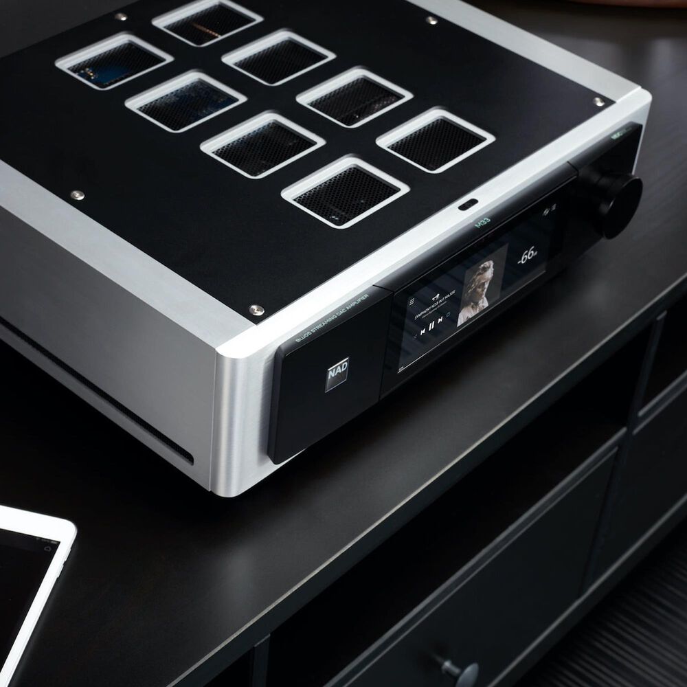 Lenbrook BluOS Streaming DAC Amplifier in Black and Silver, , large