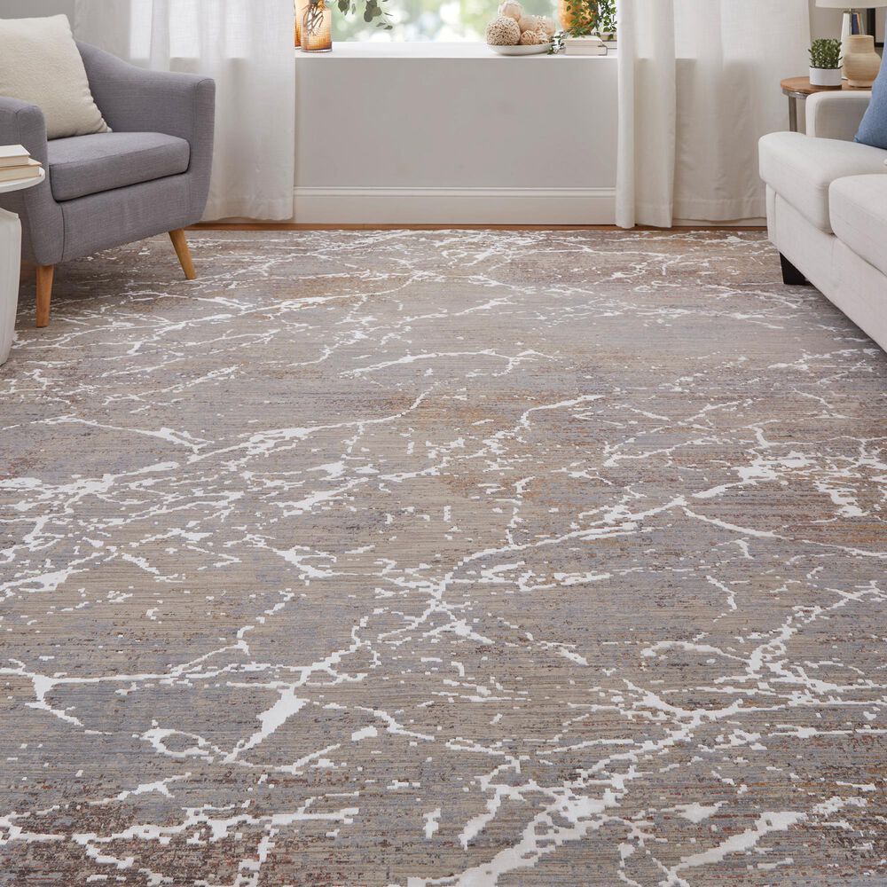 Feizy Pryor 5&#39; x 8&#39; Ivory and Multicolor Area Rug, , large