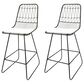 Hearth and Haven Niez Outdoor Counter Stool with Ivory Cushion in Black (Set of 2), , large