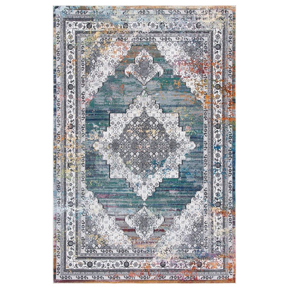 Safavieh Aria Southwestern 4" x 6" Ivory and Blue Area Rug, , large