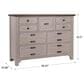 Viceray Collections Bungalow Home 9 Drawer Dresser in Dover Grey and Folkstone, , large