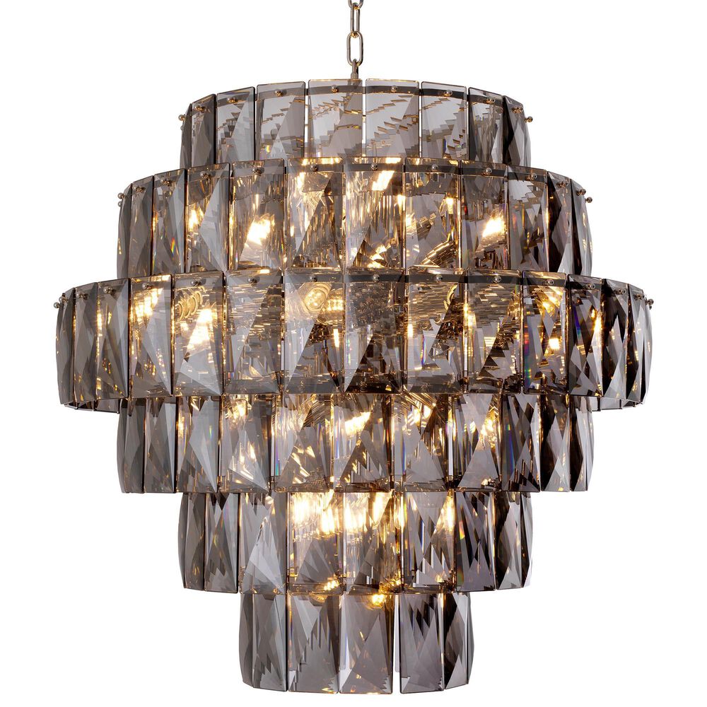 Eichholtz Chandelier Amazone L Chandelier Crystal Glass in Smoke, , large