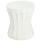 Hearth and Haven Outdoor Round Side Table with Cylindrical Shape and Cinched Waist in Antique White, , large