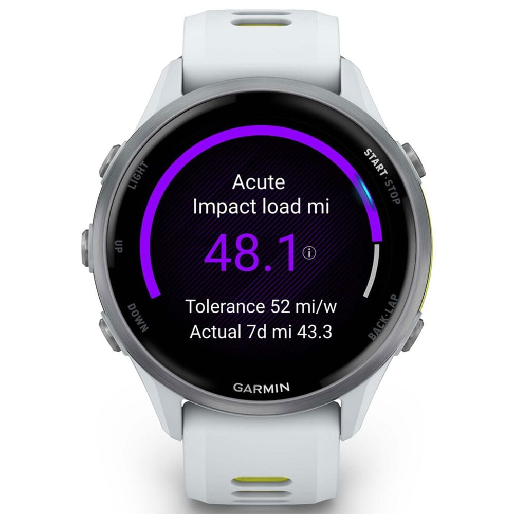 Garmin Forerunner 970 47 mm Titanium Case with Whitestone and Translucent Amp Yellow Band, , large