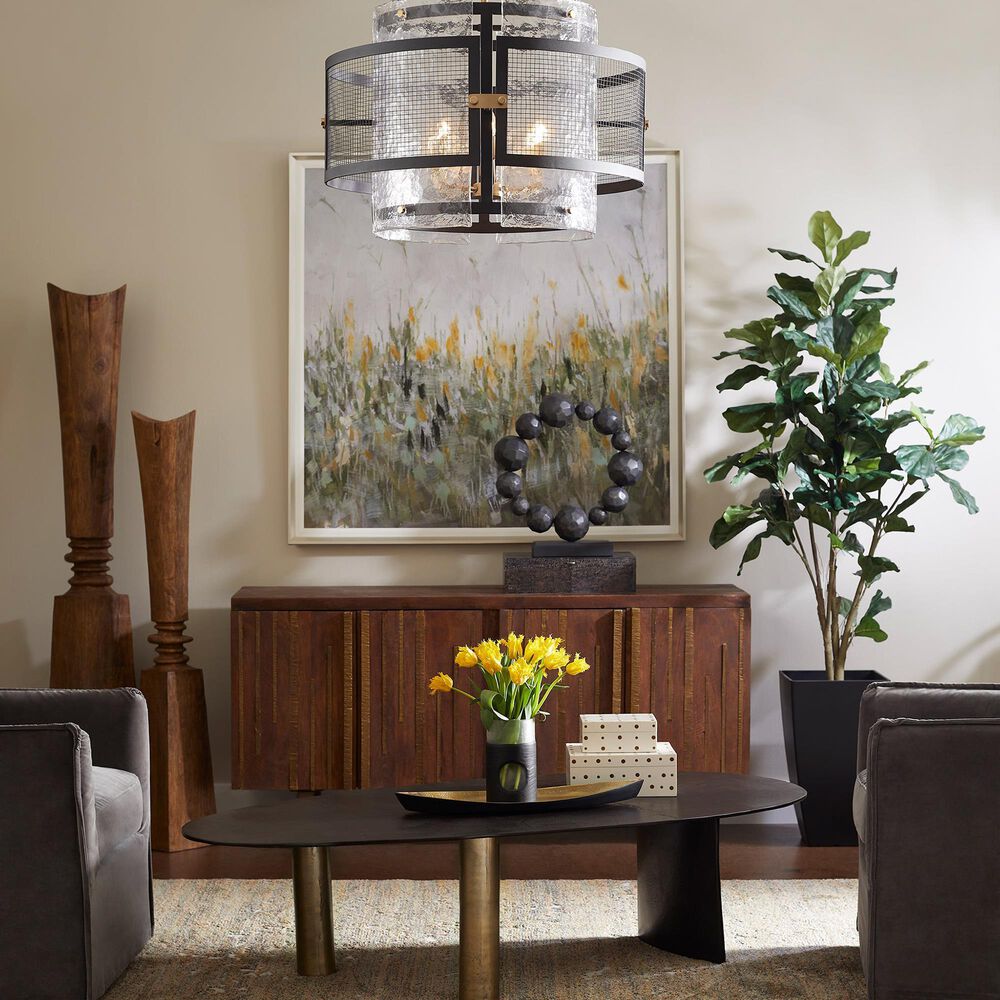 Cyan Panorama 6-Light Chandelier in Aged Brass, , large