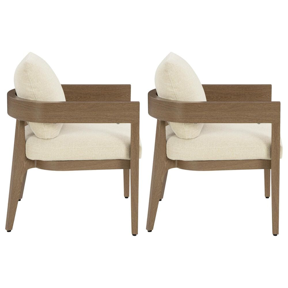 Ashley Serene Bay Patio Dining Arm Chair in White (Set of 2), , large