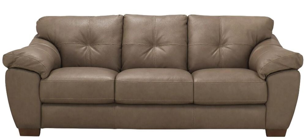 Chateau D"ax Leather Stationary Sofa in Taupe, , large