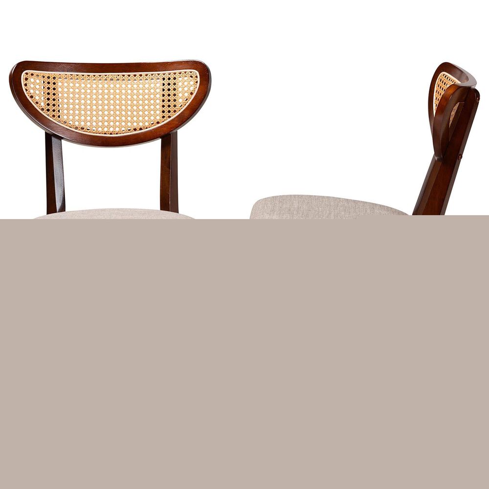 Baxton Studio Dannell Side Chair in Walnut Brown and Light Brown (Set of 2), , large