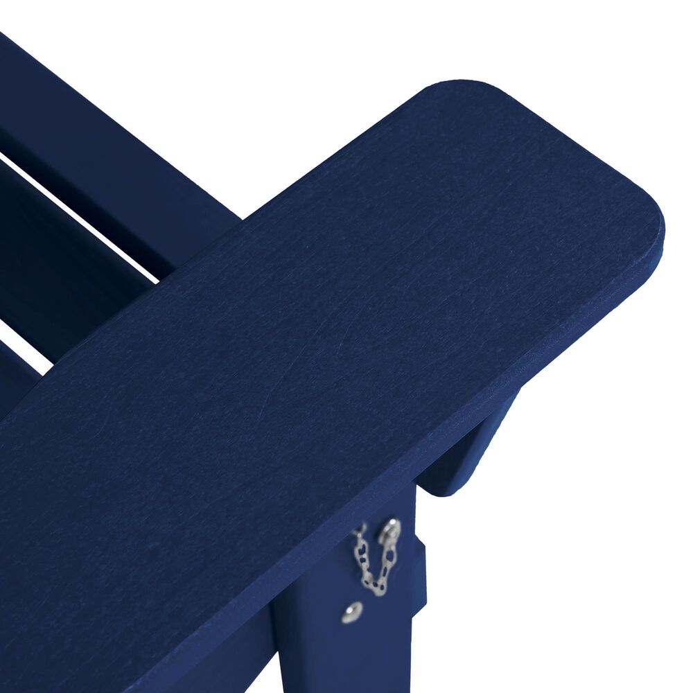 Hearth and Haven 3-Piece Outdoor Folding Adirondack Chair Set with Side Table in Navy Blue, , large
