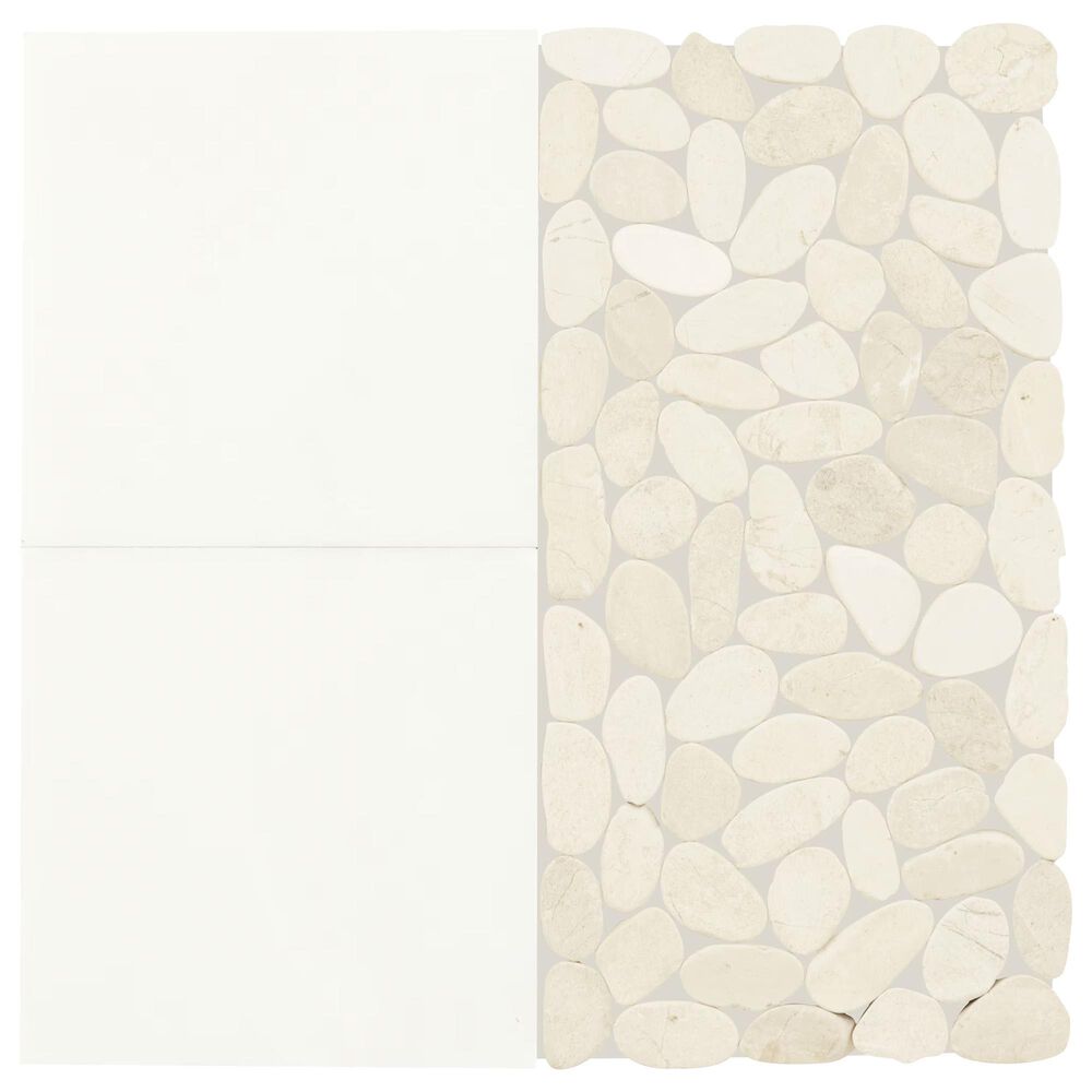 Dal-Tile Pebble Oasis Icicle 12&quot; x 12&quot; Art Deco Natural Stone Mosaic Sheet, , large