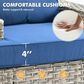 HOMLUX 9-Piece Patio Conversation Set with Illuminated Table in Navy Blue, , large