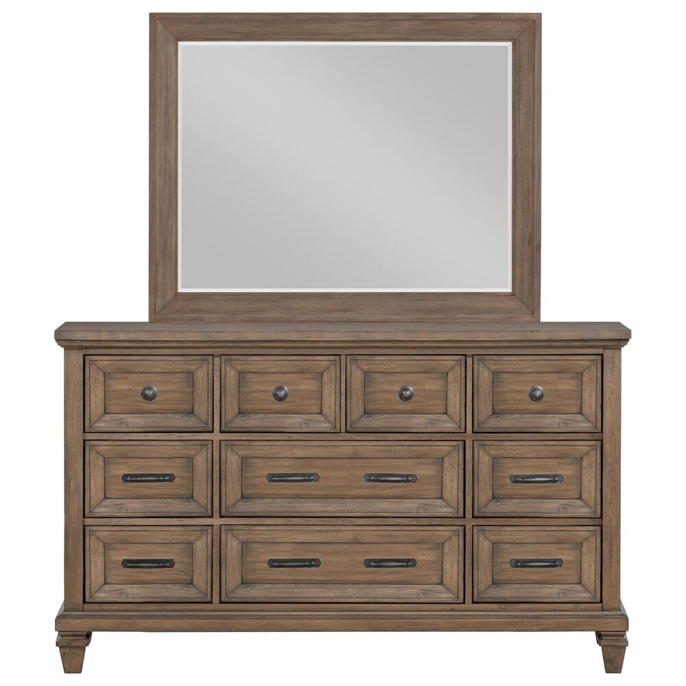 New Heritage Mariana 5 Piece Queen Bedroom Set in Vintage Mocha with Panel Bed, Dresser, Mirror, Nightstand and Chest, , large