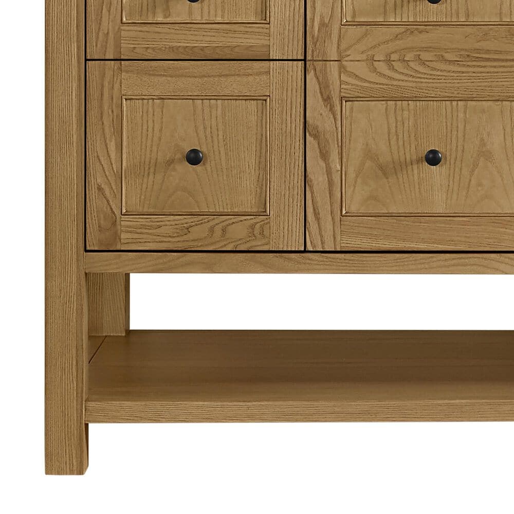 James Martin Vanities Breckenridge 60&quot; Single Bathroom Vanity in Light Natural Oak with 3 cm Carrara White Marble Top and Rectangular Sink, , large