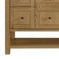 James Martin Vanities Breckenridge 60" Single Bathroom Vanity in Light Natural Oak with 3 cm Carrara White Marble Top and Rectangular Sink, , large