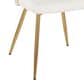 LumiSource Cinch Side Chair with White Faux Leather Cushion in Gold (Set of 2), , large