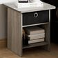 HOMLUX 1-Drawer Modern Nightstand with Open Shelf in French Oak Grey, , large