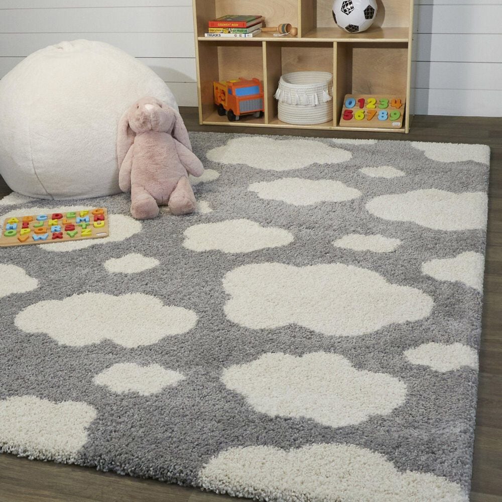 Balta Rugs Clouds 3&#39;11&quot; x 5&#39;7&quot; Grey Kids Area Rug, , large