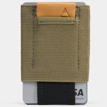 Nomatic Slim Wallet with Leather Tab in Olive and Brown, , large
