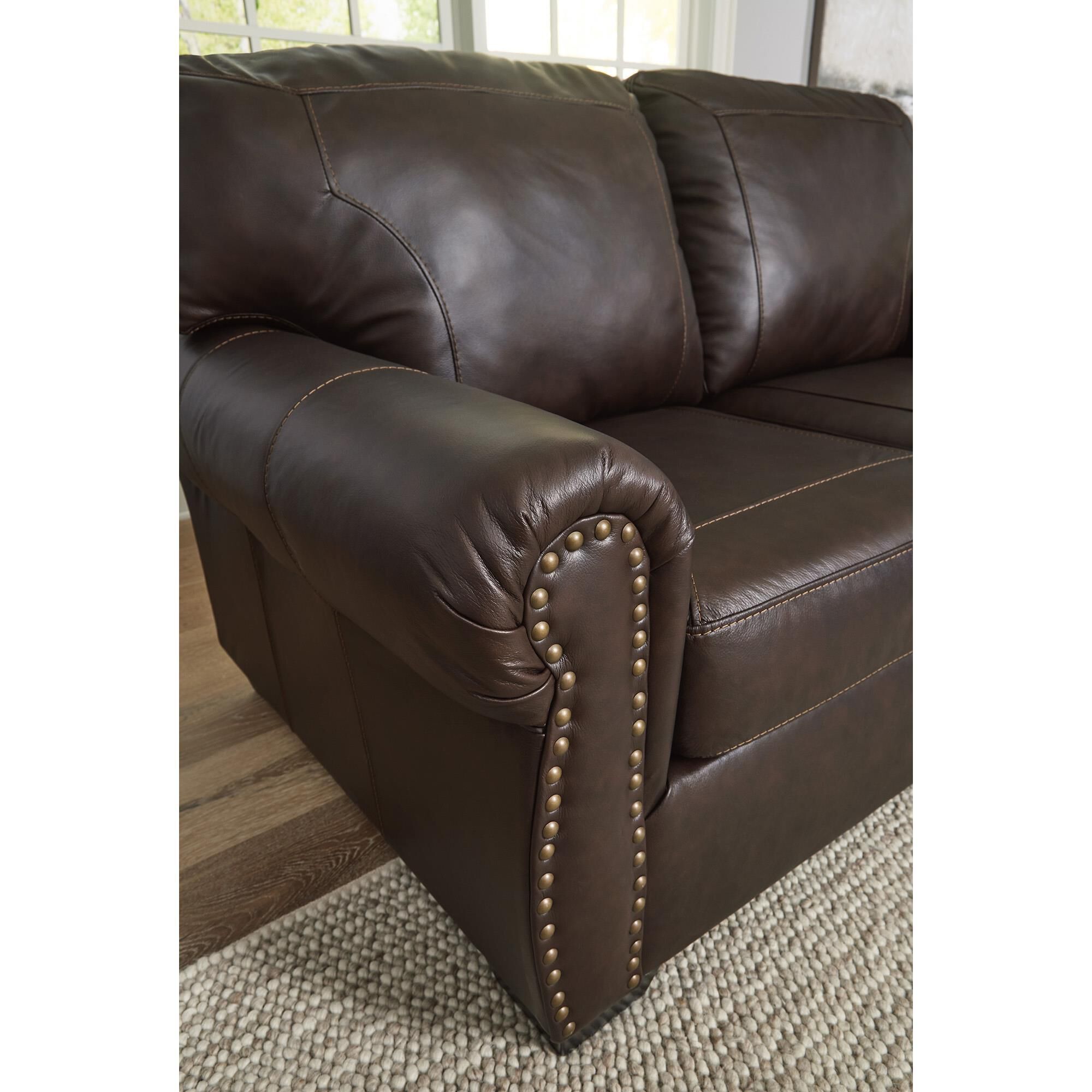 Ashley brown deals leather sofa