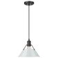 Golden Lighting Orwell 1-Light Medium Pendant with Dusky Blue Shade in Matte Black, , large