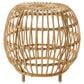 Hearth and Haven Ottawa Outdoor Side Table with Open Weave Design in Light Brown, , large